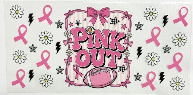 #8 Pink Out Football- Cup Wrap