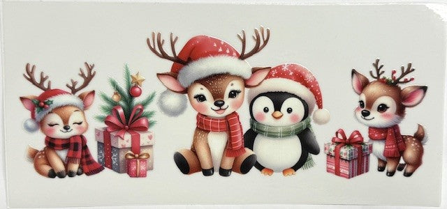 #98 3 Reindeer w/ Penguin- Cup Wrap