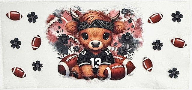#77 Football Cow- Cup Wrap