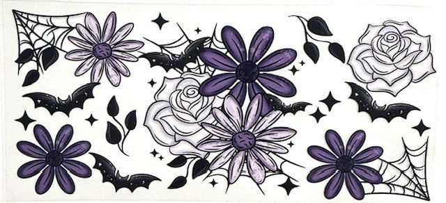 #45 Purple Flowers- Cup Wrap