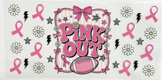 #8 Pink Out Football- Cup Wrap