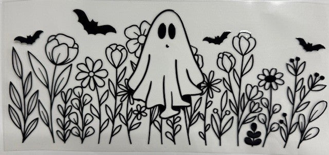 #112 Flower Ghost w/ Bats- Cup Wrap