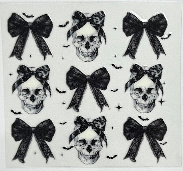 #86 Skelly & Bows- Decal