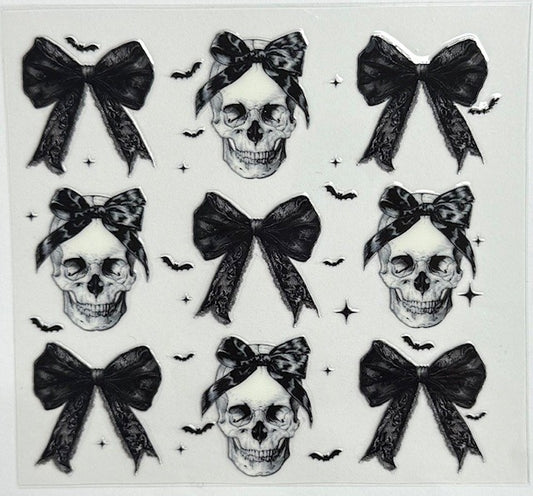 #86 Skelly & Bows- Decal