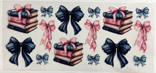 #109 Pink & Blue Books & Bows- Cup Wrap