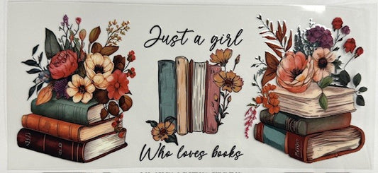 #108 Floral Books- Cup Wrap