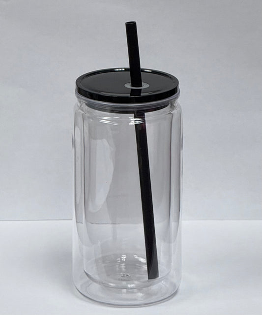 16oz Black Straw and Lid