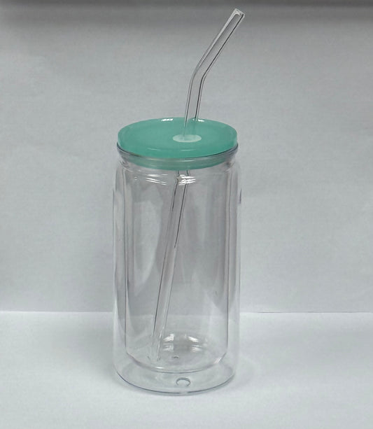 16oz Mint Green Straw and Lid