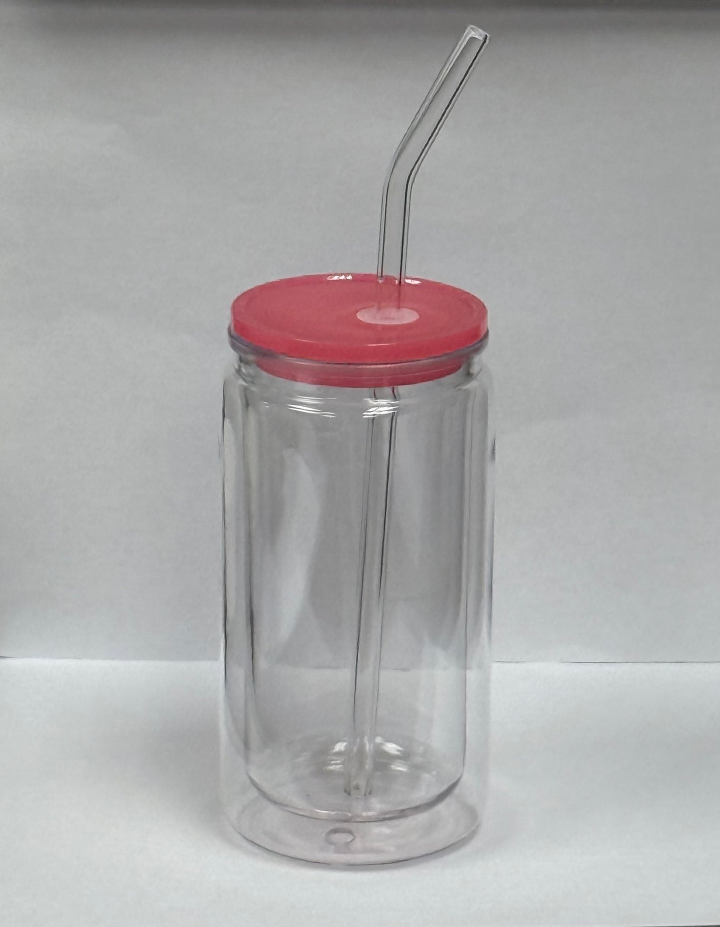 16oz Hot Pink Straw and Lid