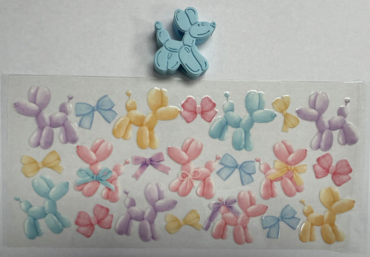 Balloon Animal Dog Wrap w/ Straw Topper